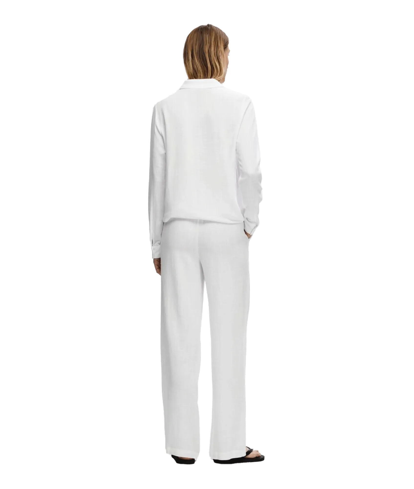 High-waisted Trousers - White