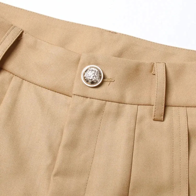 HIGH WaistED WIDE TROUSERS - MUSTARD