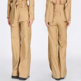 HIGH WaistED WIDE TROUSERS - MUSTARD