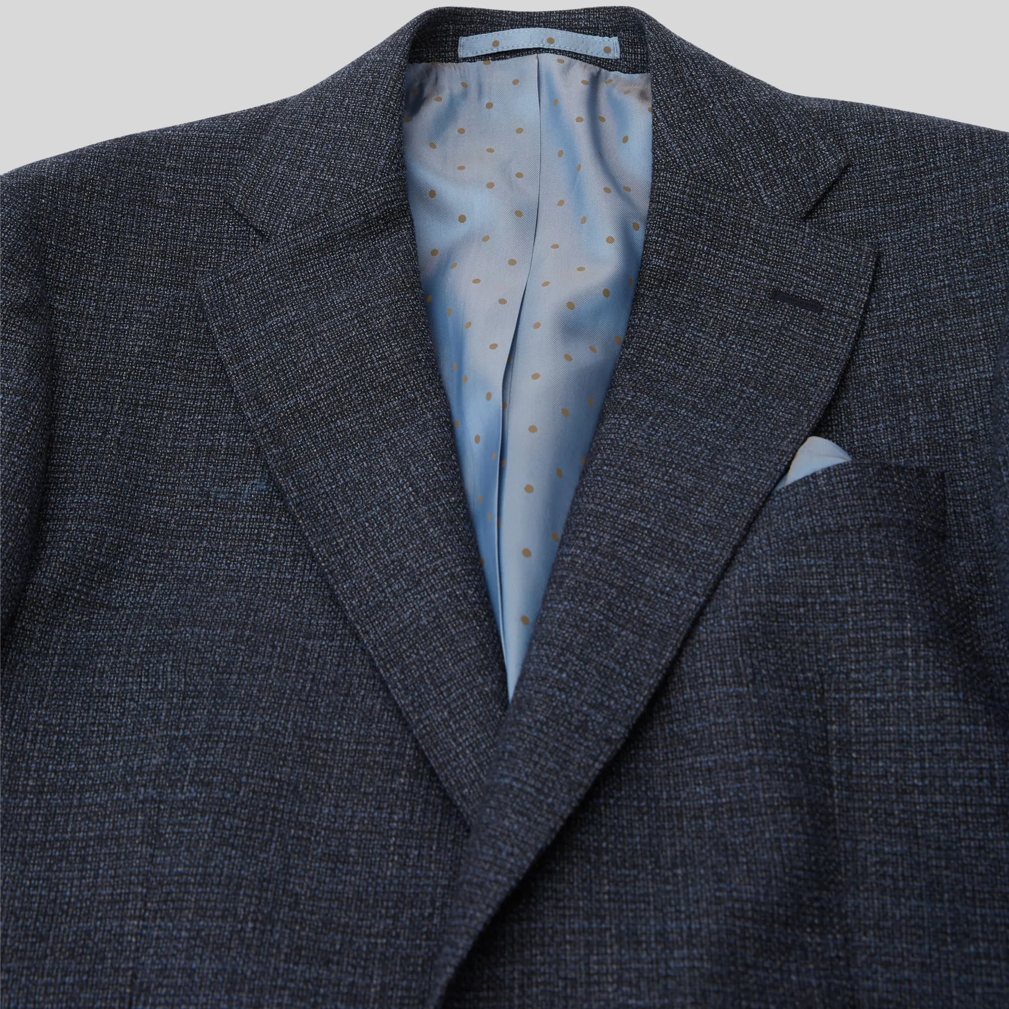 Hopsack Italian Wool Blazer - Navy