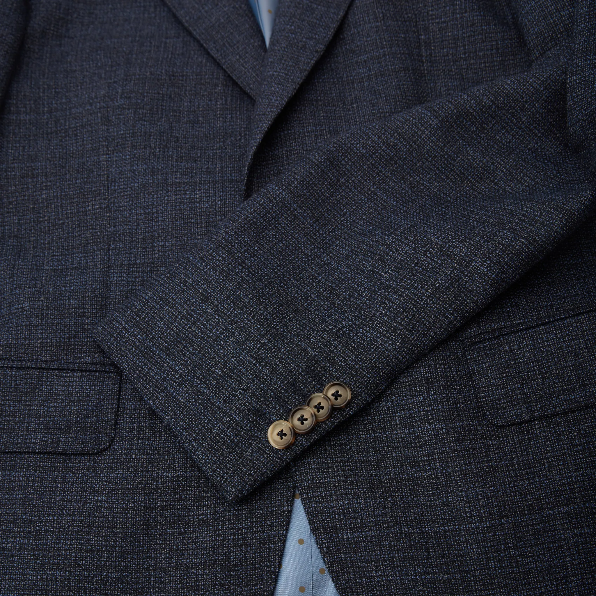 Hopsack Italian Wool Blazer - Navy