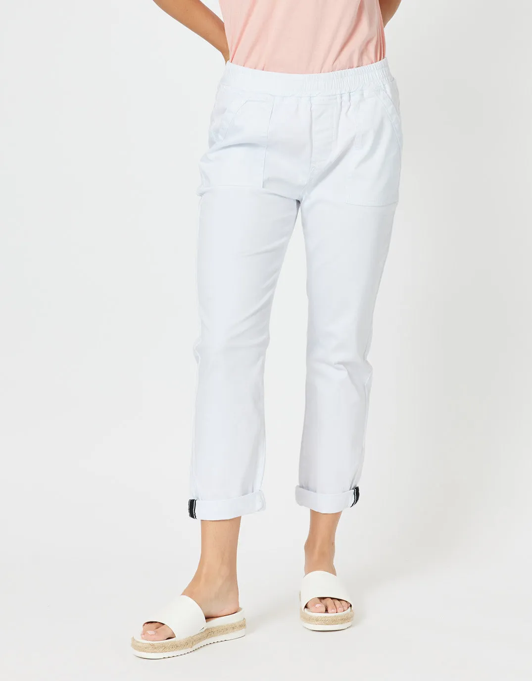 Isabella Cotton Pant - White