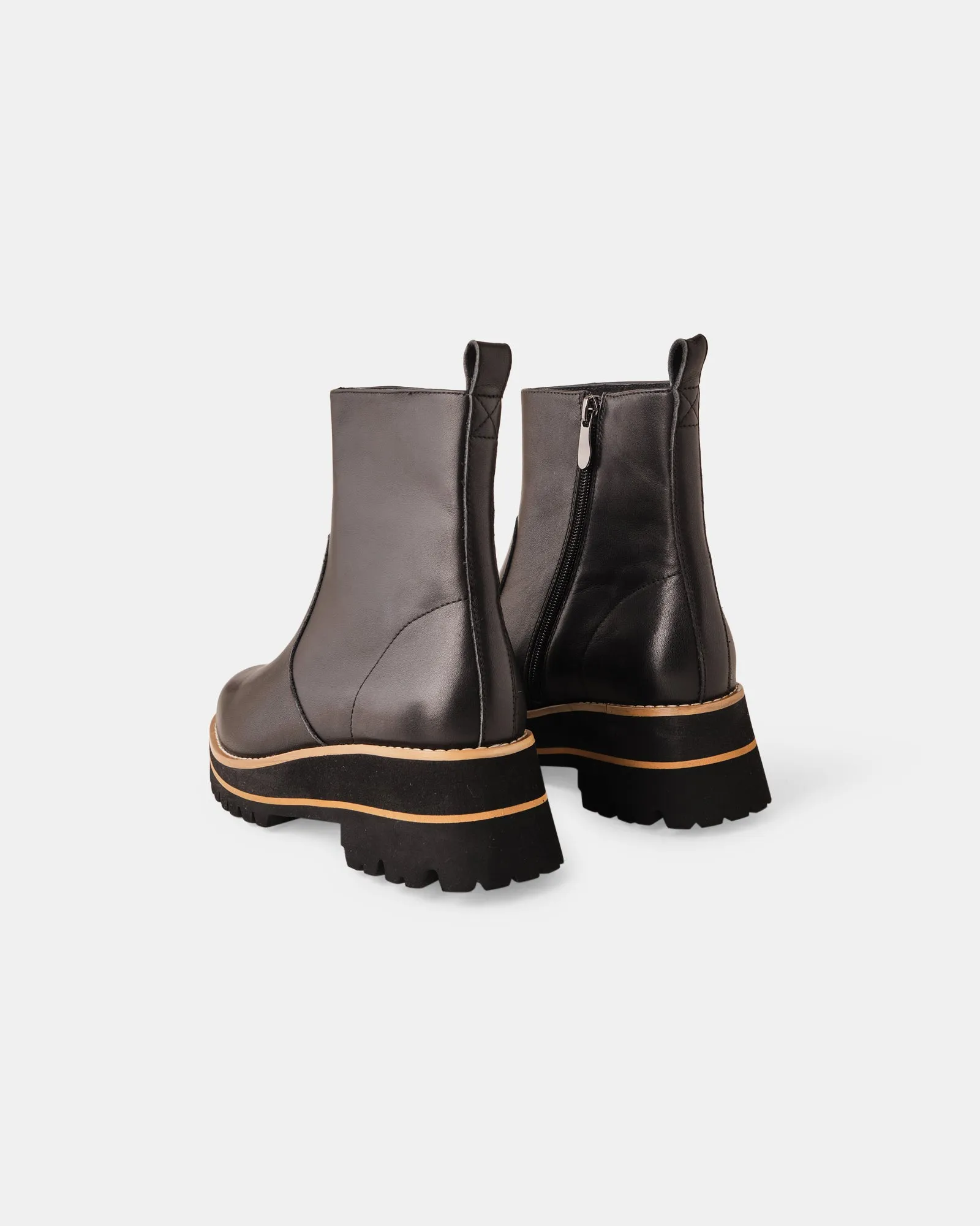 Jewel Leather Boot - Black