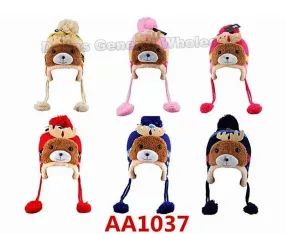 Kids Fur Lining Moose Toboggan Beanies Wholesale