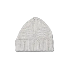 Knitted Pure Cashmere Beanie in Milk