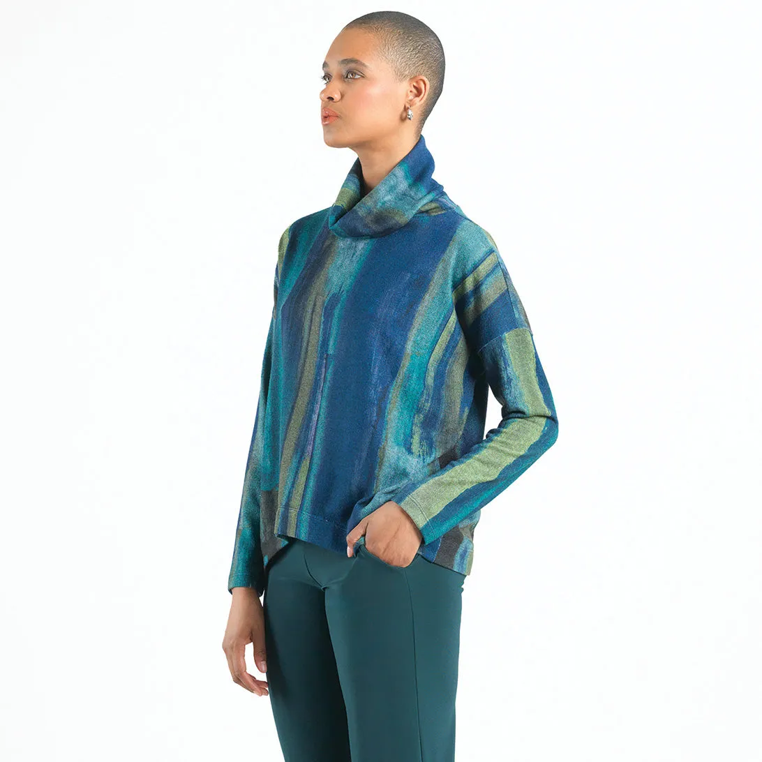 Lightweight Cozy - Tipped Hem Sweater Top - Paint Stroke - Limited Sizes!