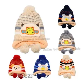 Little Kids Fur Insulated Toboggan Beanies Wholesale