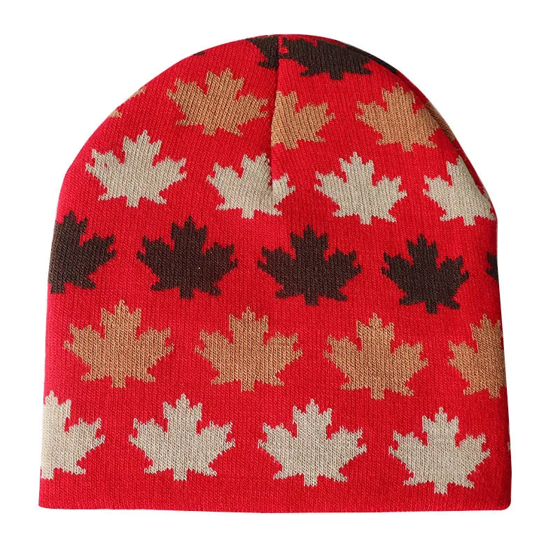 Maple Leaf Knitted Beanies