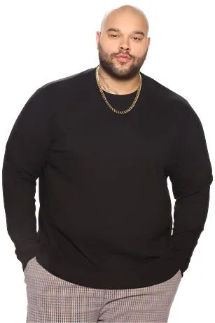 Mens Black Cozy Crewneck Sweater