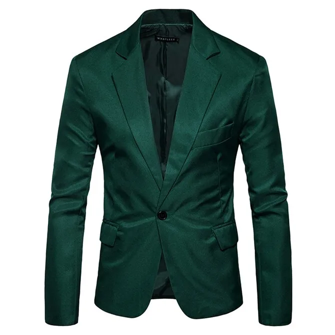 Mens Green One Button Blazer