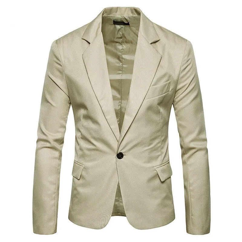 Mens Green One Button Blazer