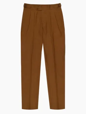 Mustard Cotton High Waisted Trousers