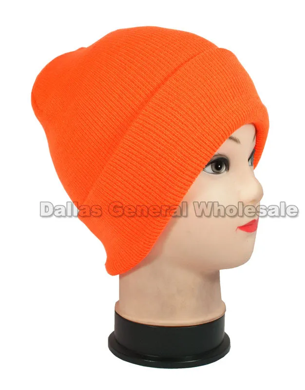 Neon Color Knitted Beanie Hats Wholesale