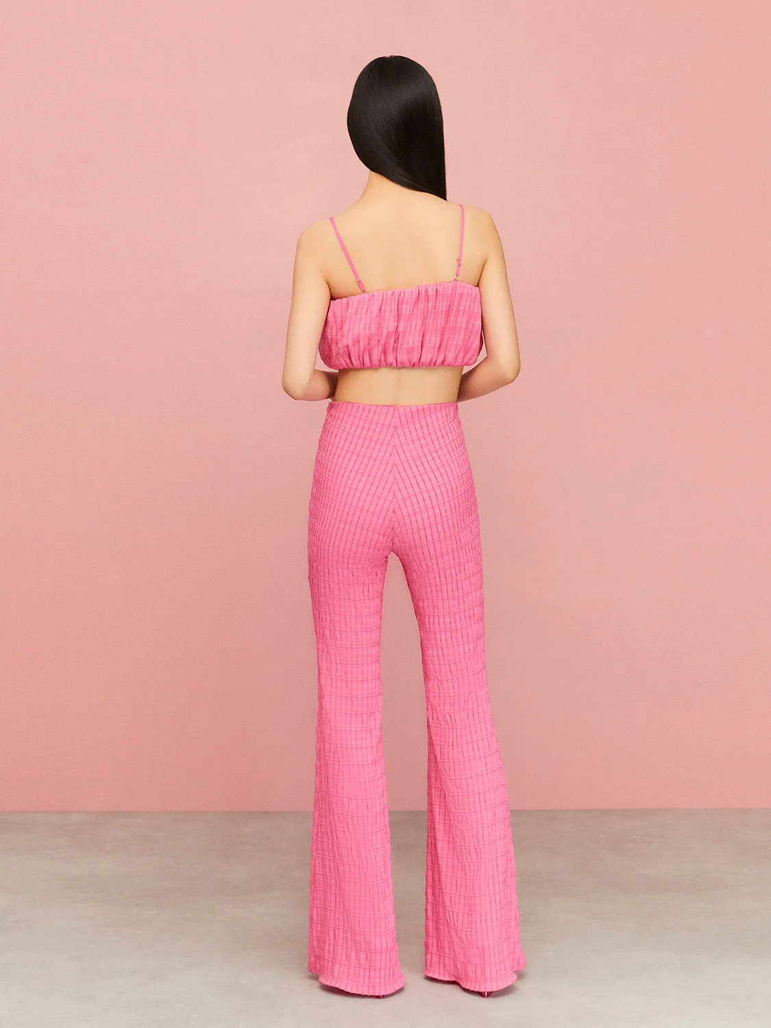 Nocturne High-Waisted Flare Pants Fuchsia