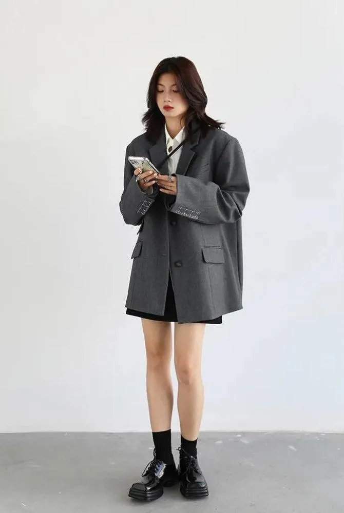 Office Style Wide Shoulder Classy Blazer