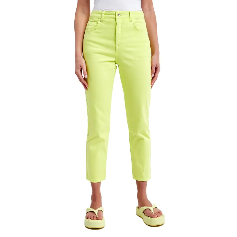 Patrizia Pepe Chic High-Waisted Lime Trousers