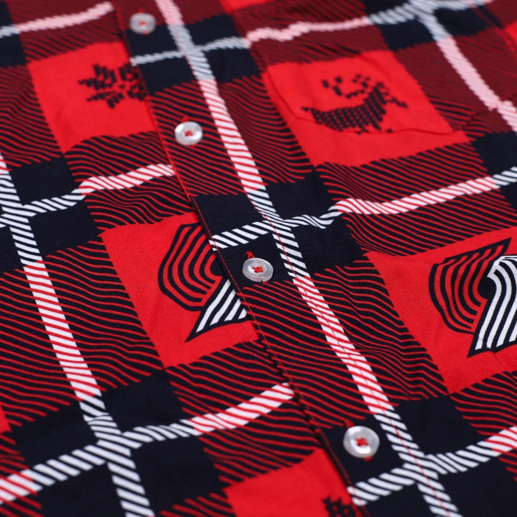 Portland Trail Blazers Ugly Flannel Button Up Shirt