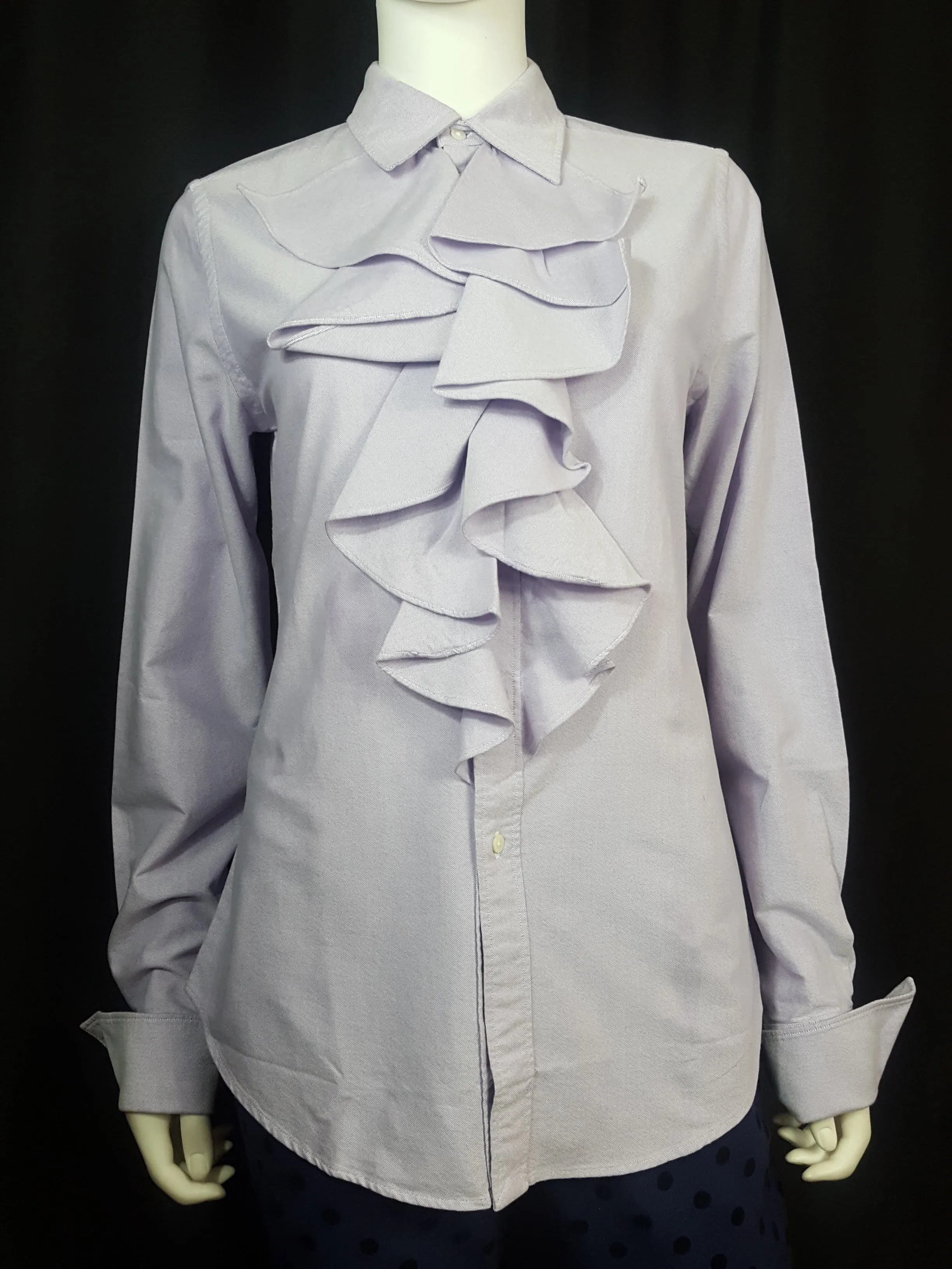 Ralph Lauren Rugby Ruffle Shirt Lavender Sixe 8