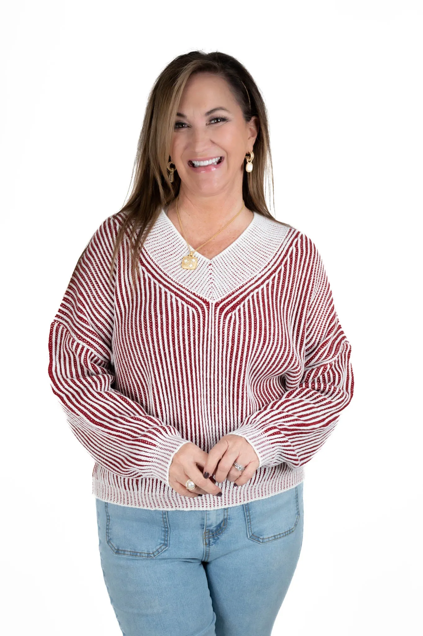 Red Striped Cozy Sweater