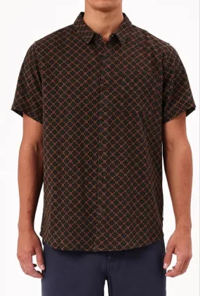 Rolla’s Motif Crepe Classic S/S Shirt Brown