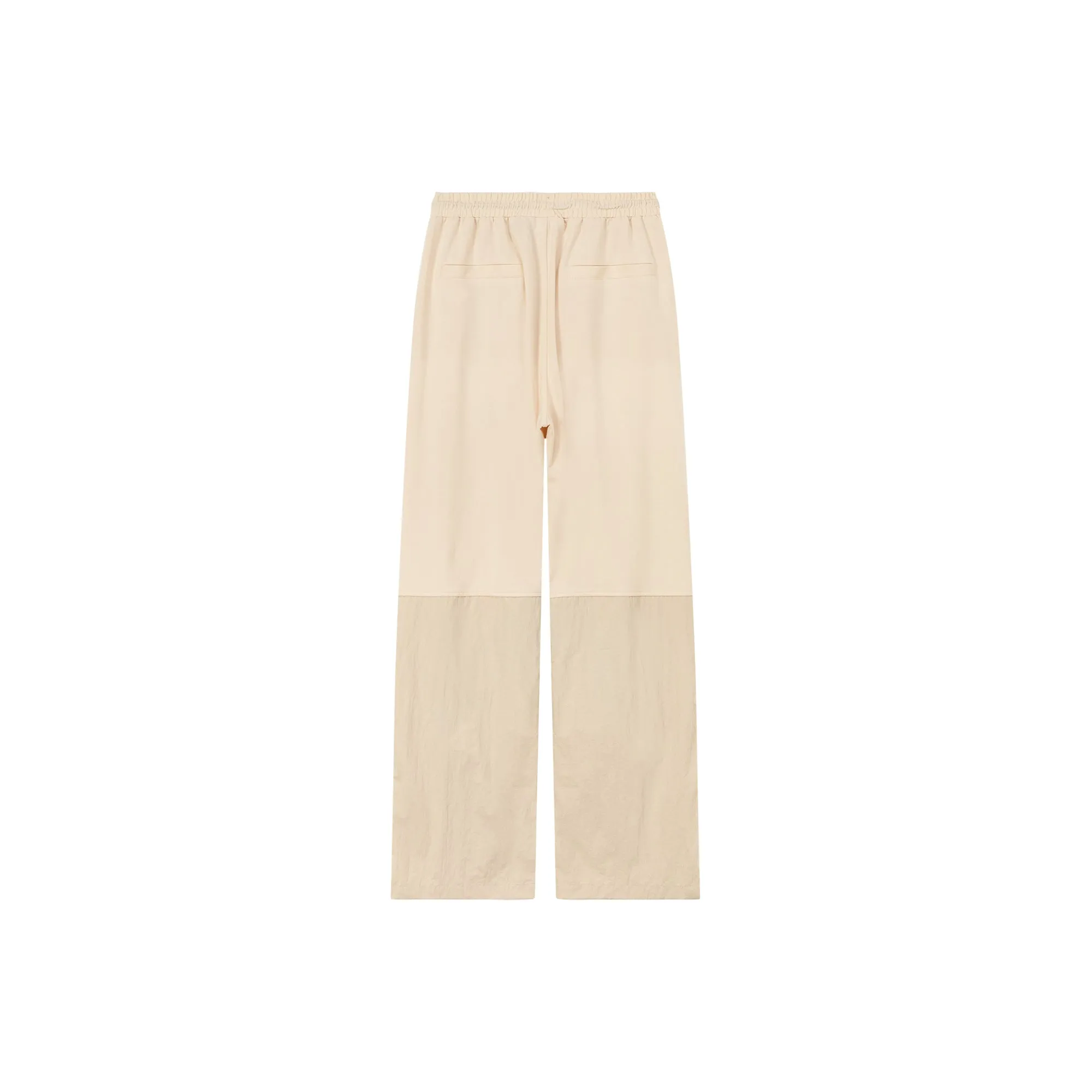 Shirring Drawstring Wide Leg Casual Pants