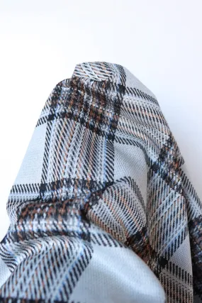 Silver & Umber Plaid Yarn Dyed Jacquard Knit