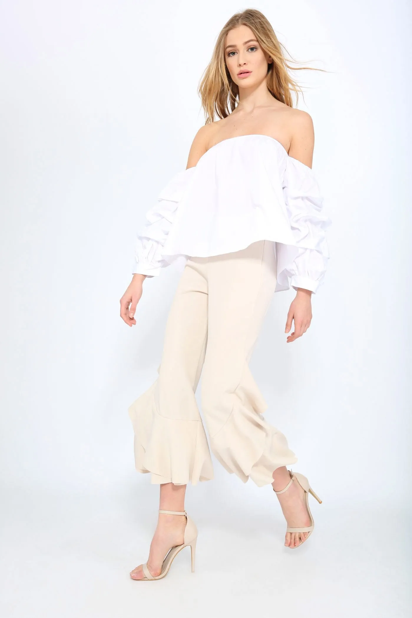 Stone Bell Flare Trousers