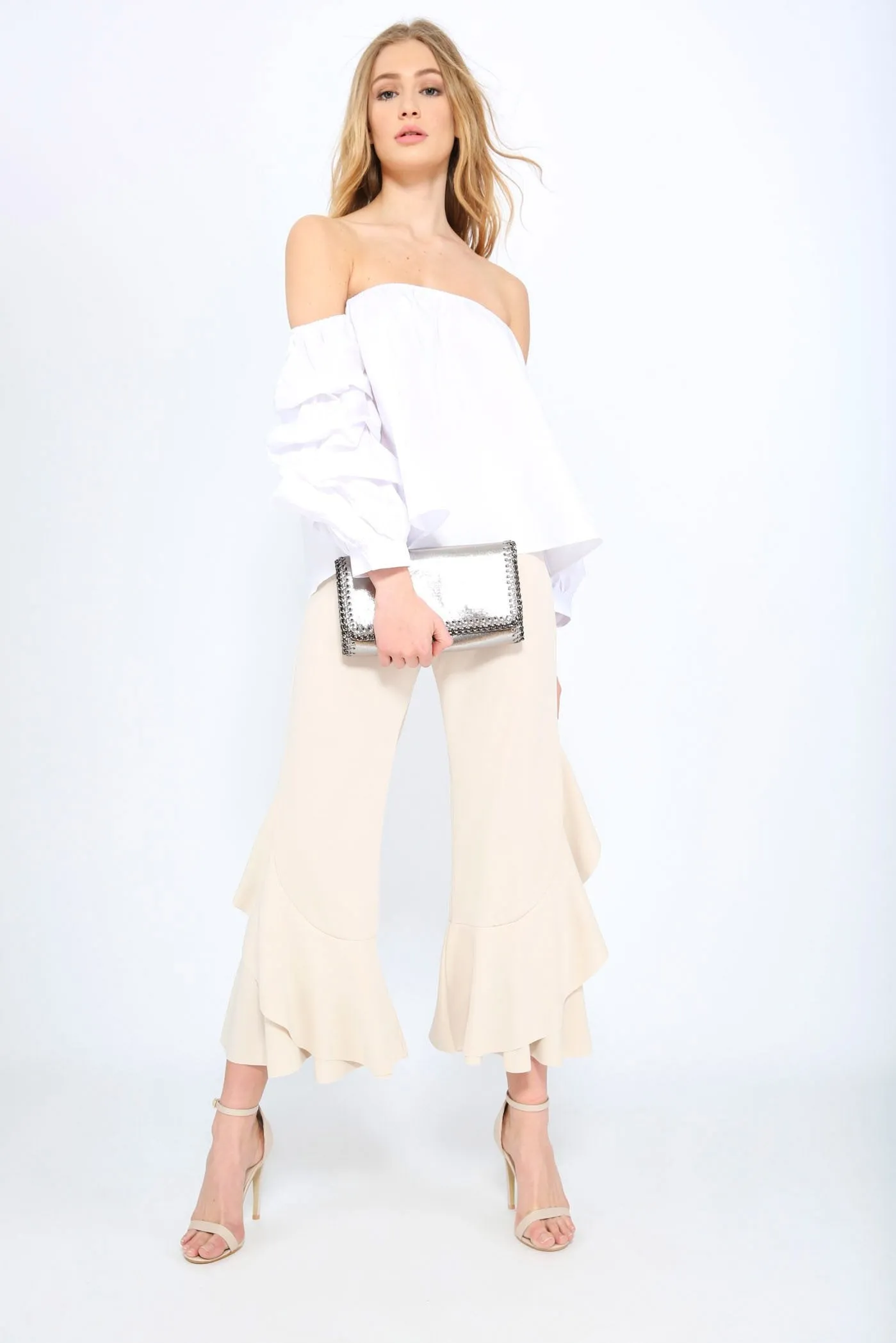 Stone Bell Flare Trousers