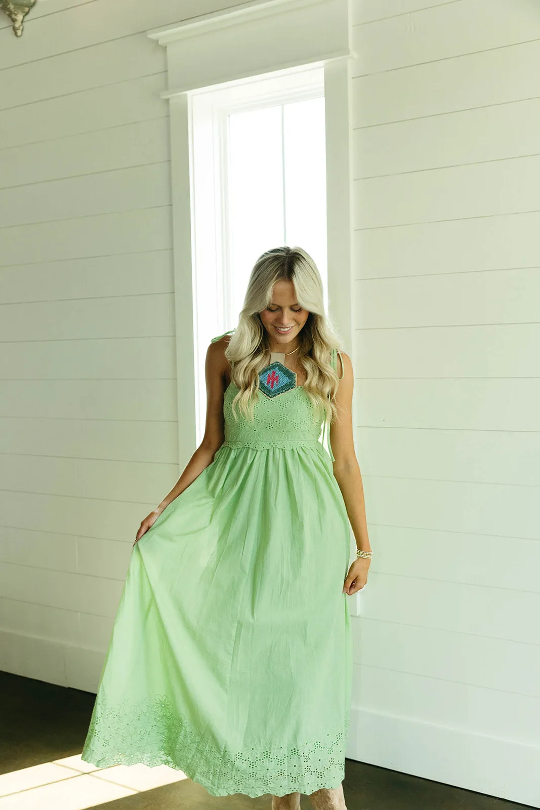 Summer Breeze Midi Dress - Apple Green