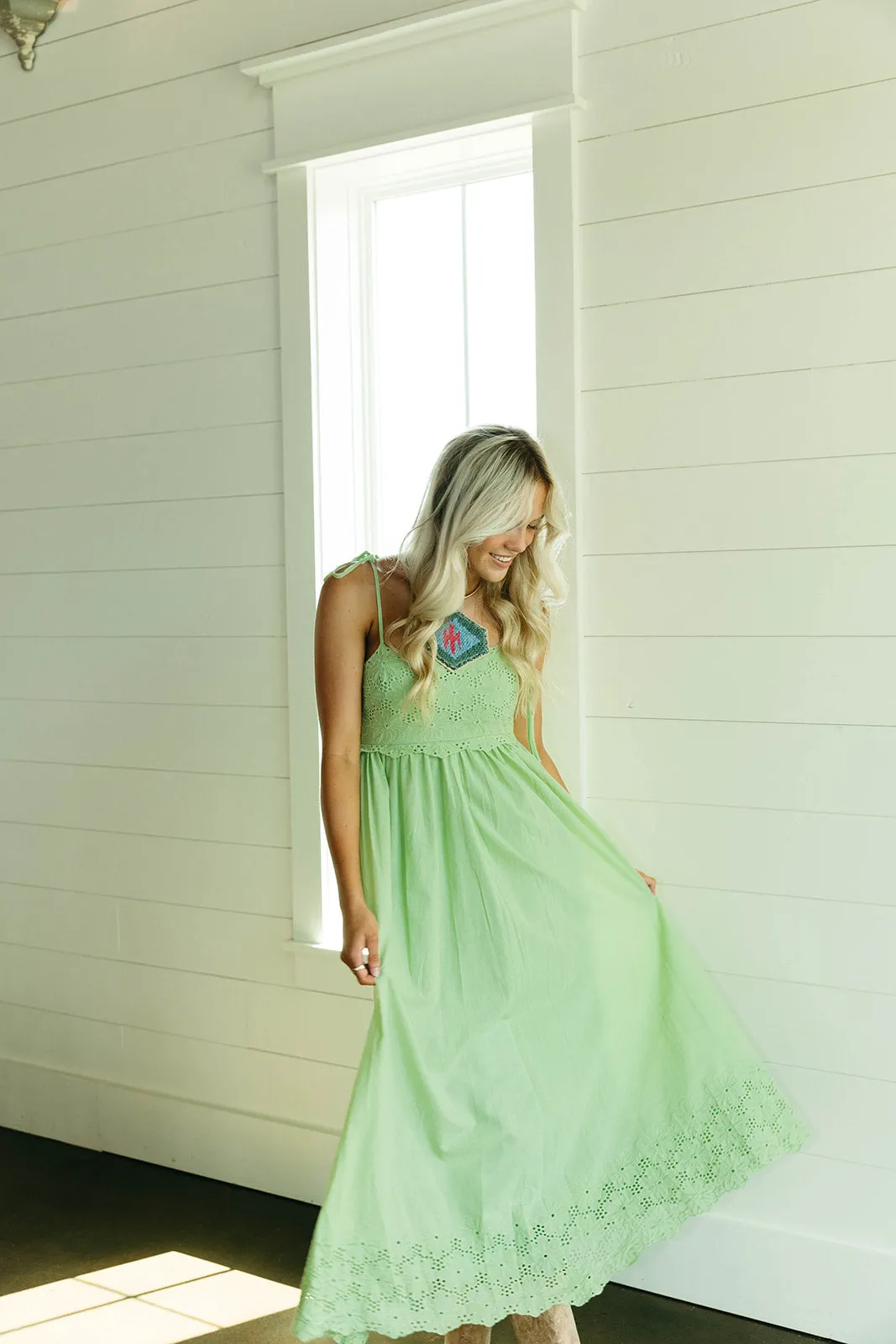 Summer Breeze Midi Dress - Apple Green