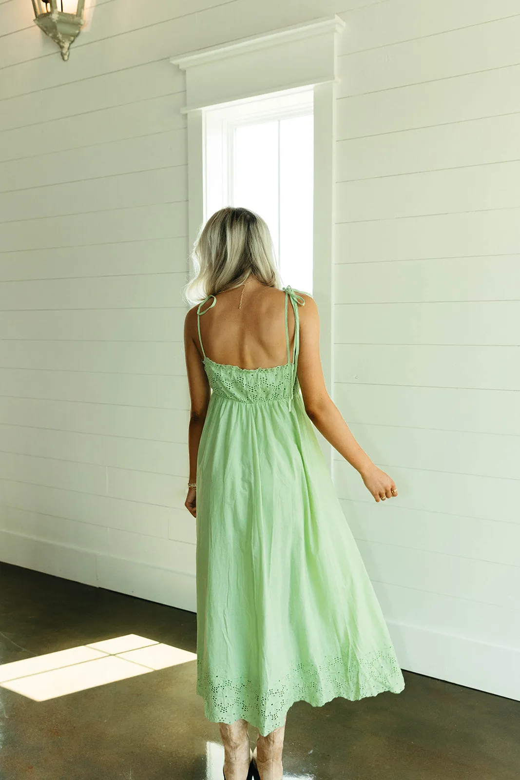 Summer Breeze Midi Dress - Apple Green