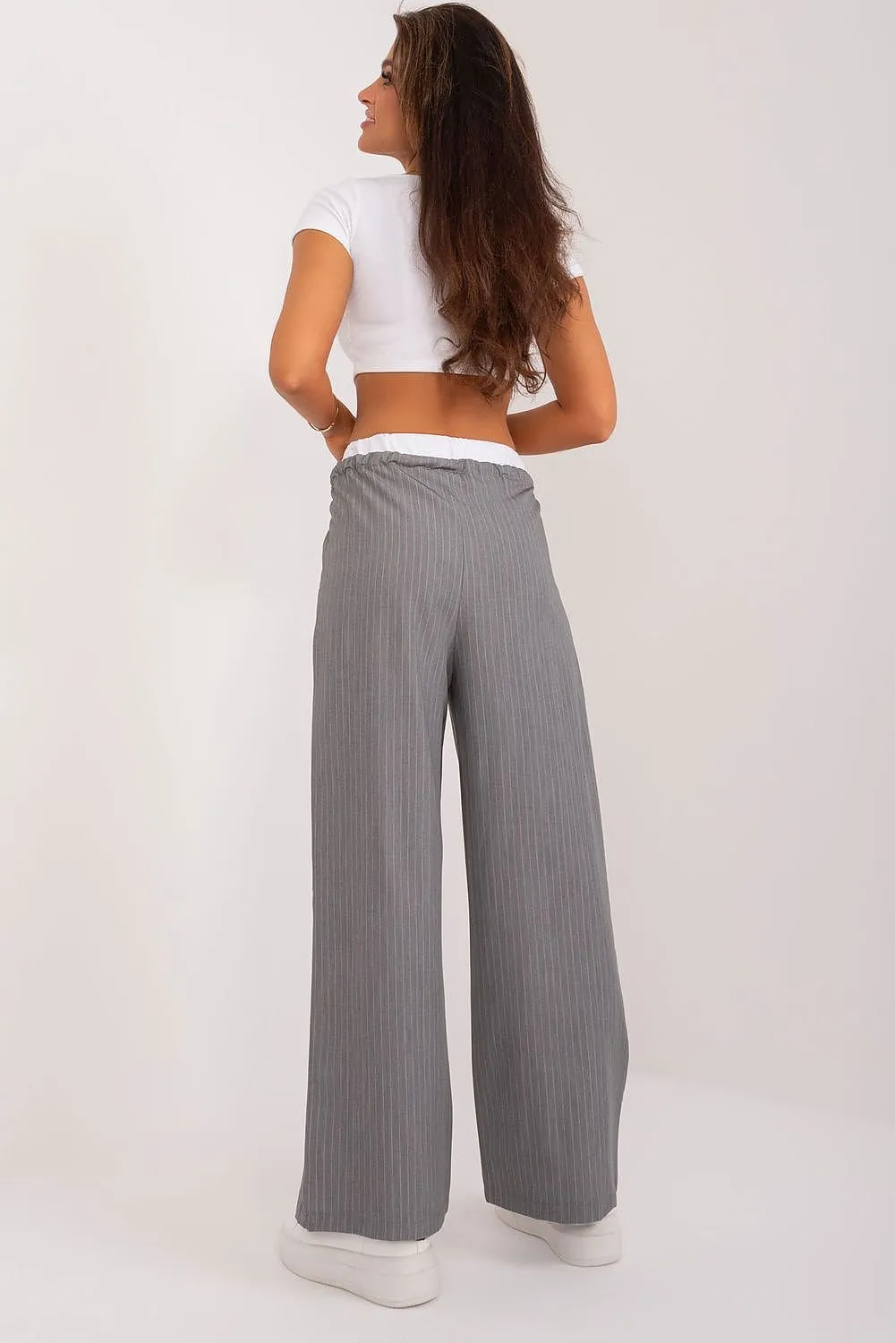 TEEK - Fine Stripe Drawstring Pocketed Trousers