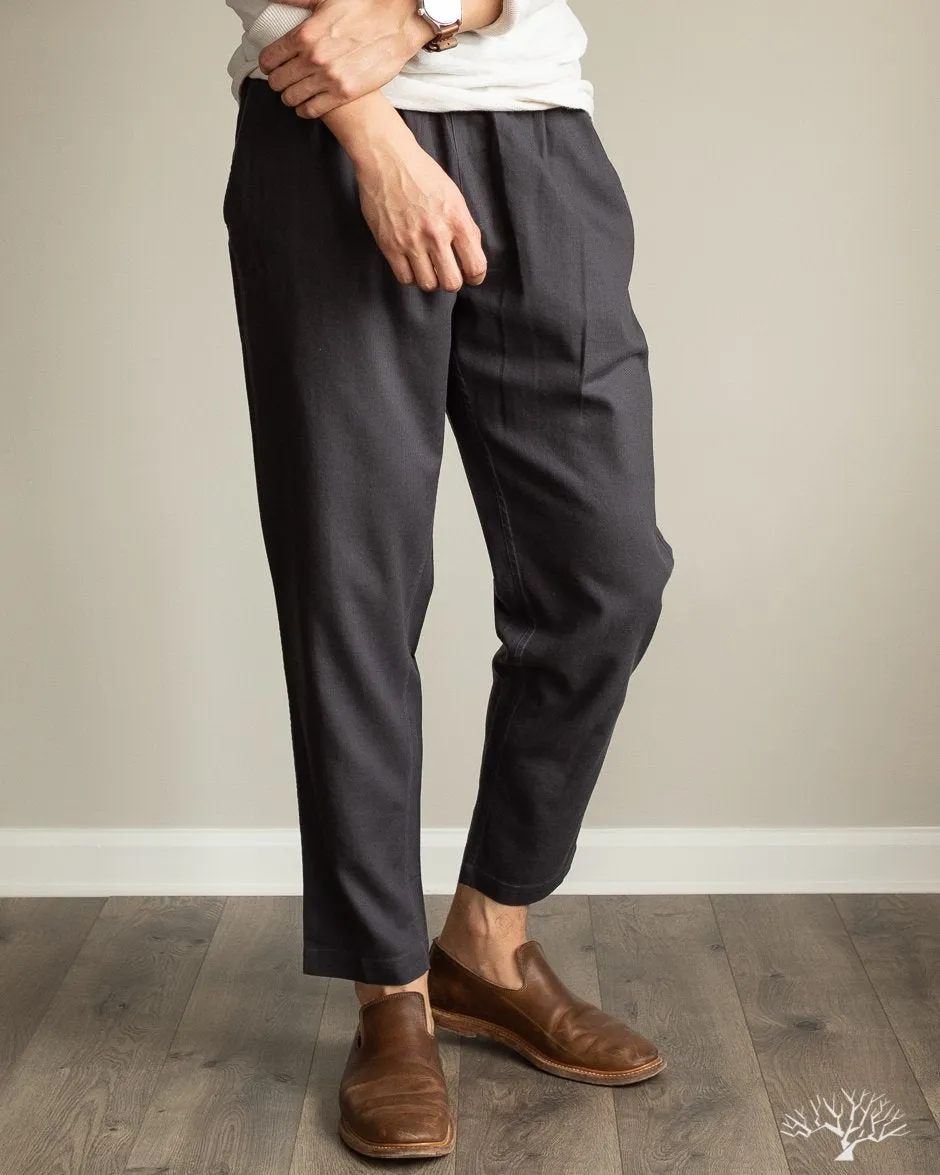 Tencel Blend Drawstring Pant - Smoke