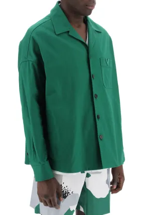 Valentino Garavani Canvas Overshirt With V Detail