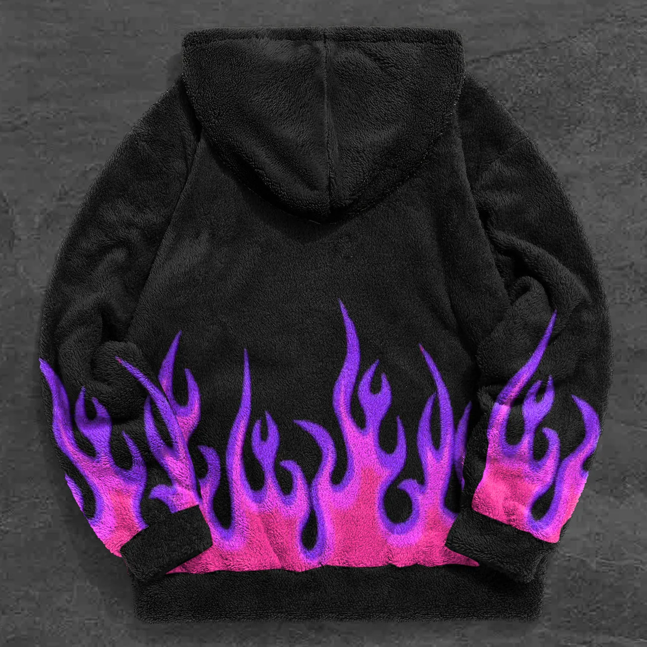 Vintage Flaming Skull Fashion Plush Hoodies