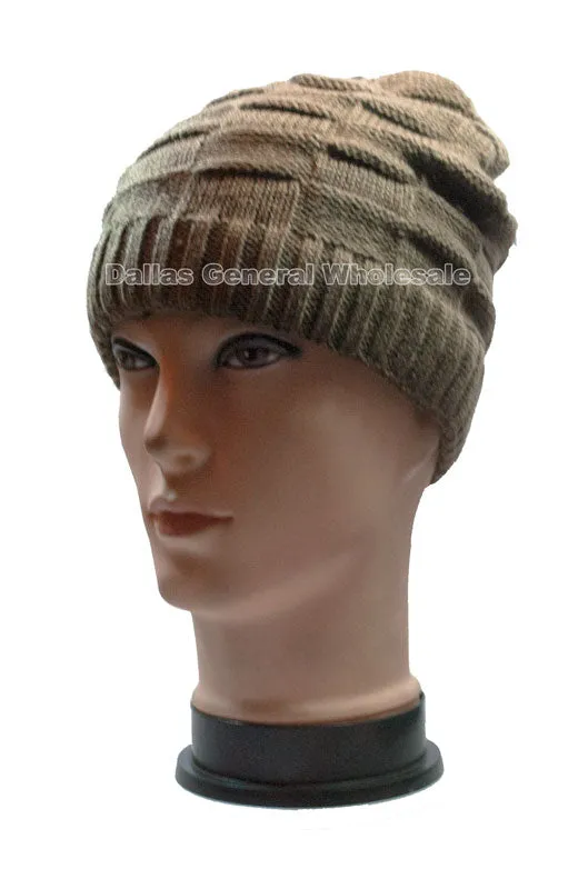 Warm Fur Lining Knit Beanies Hats Wholesale