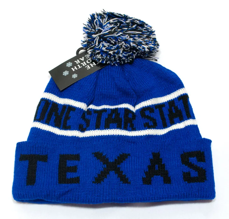 Wholesale Winter Knitted Beanie Cap with Texas Print