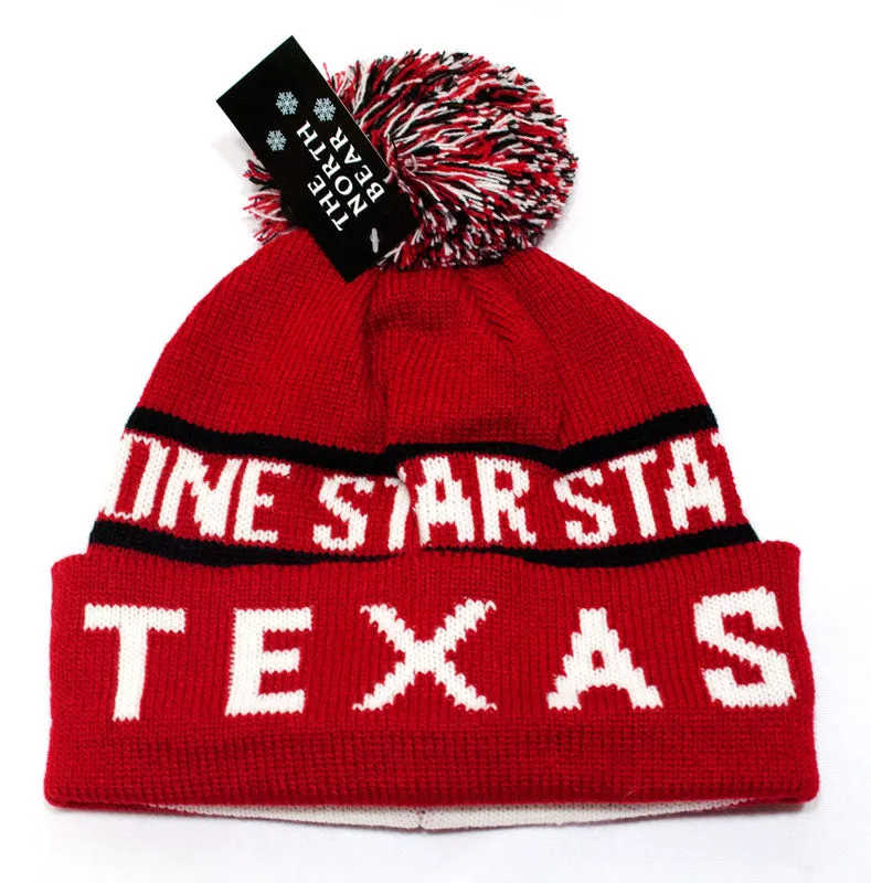 Wholesale Winter Knitted Beanie Cap with Texas Print