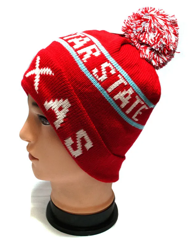 Wholesale Winter Knitted Beanie Cap with Texas Print