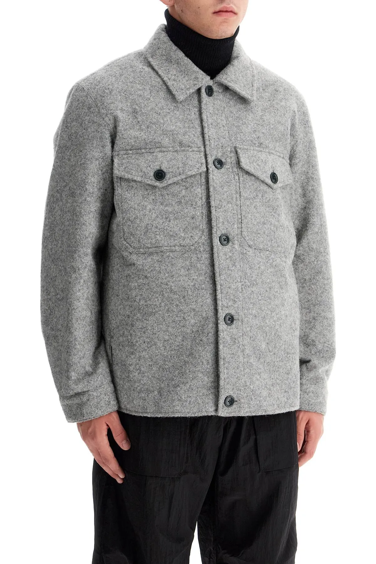 Woolrich Reflective Wool Blend Shirt Jacket