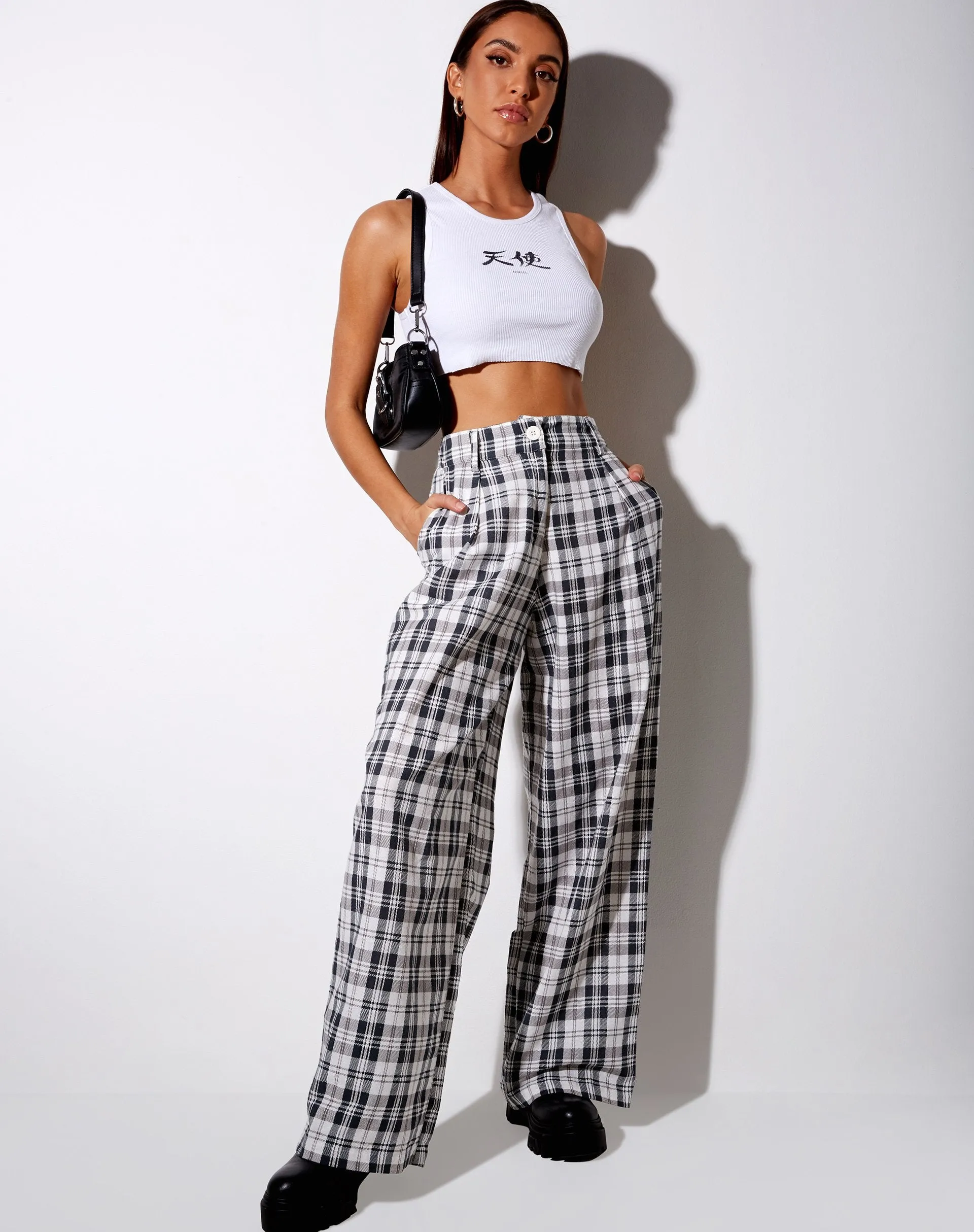 Yeva Trouser in Checking Out Grey