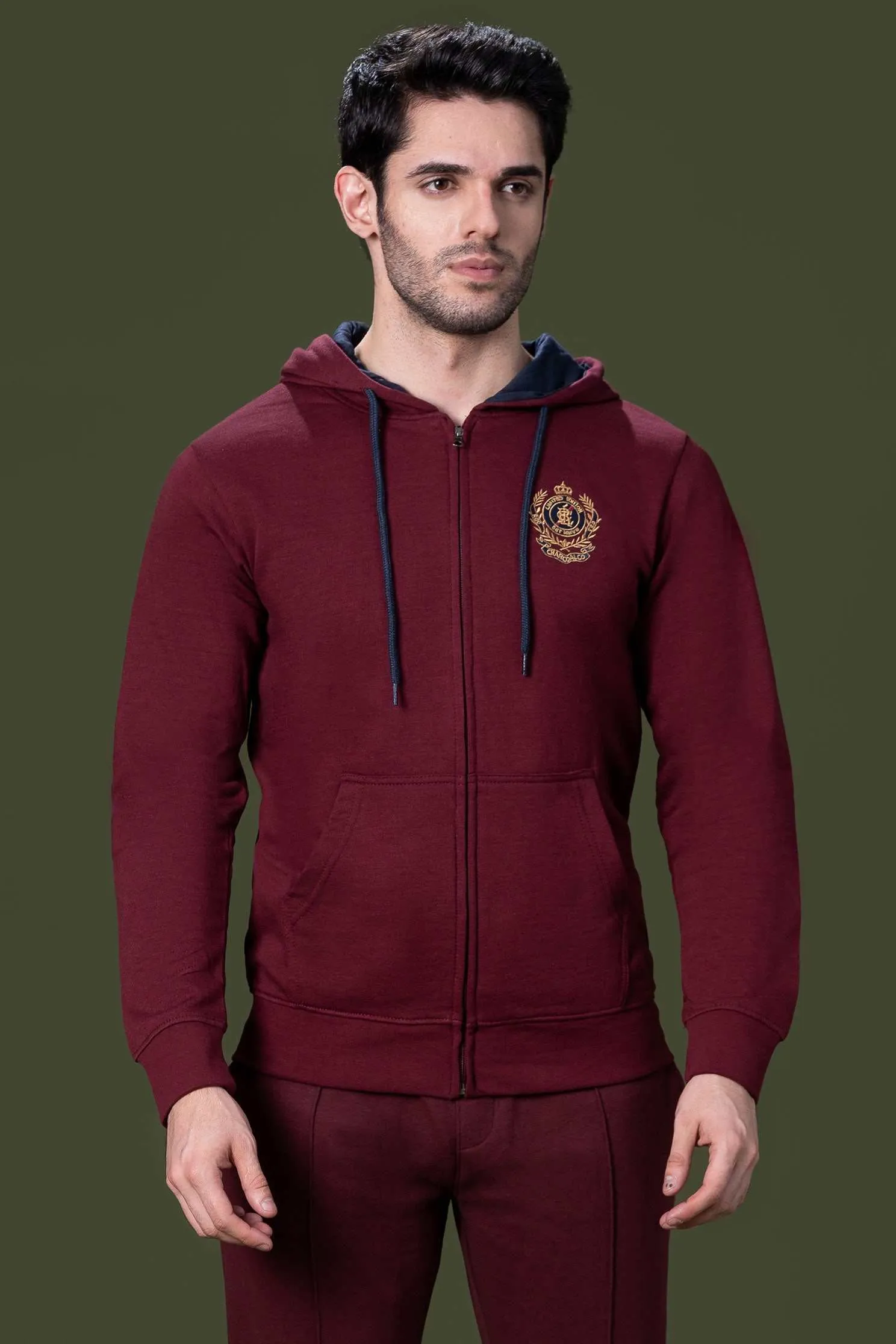 ZIPPER HOODIES MAROON