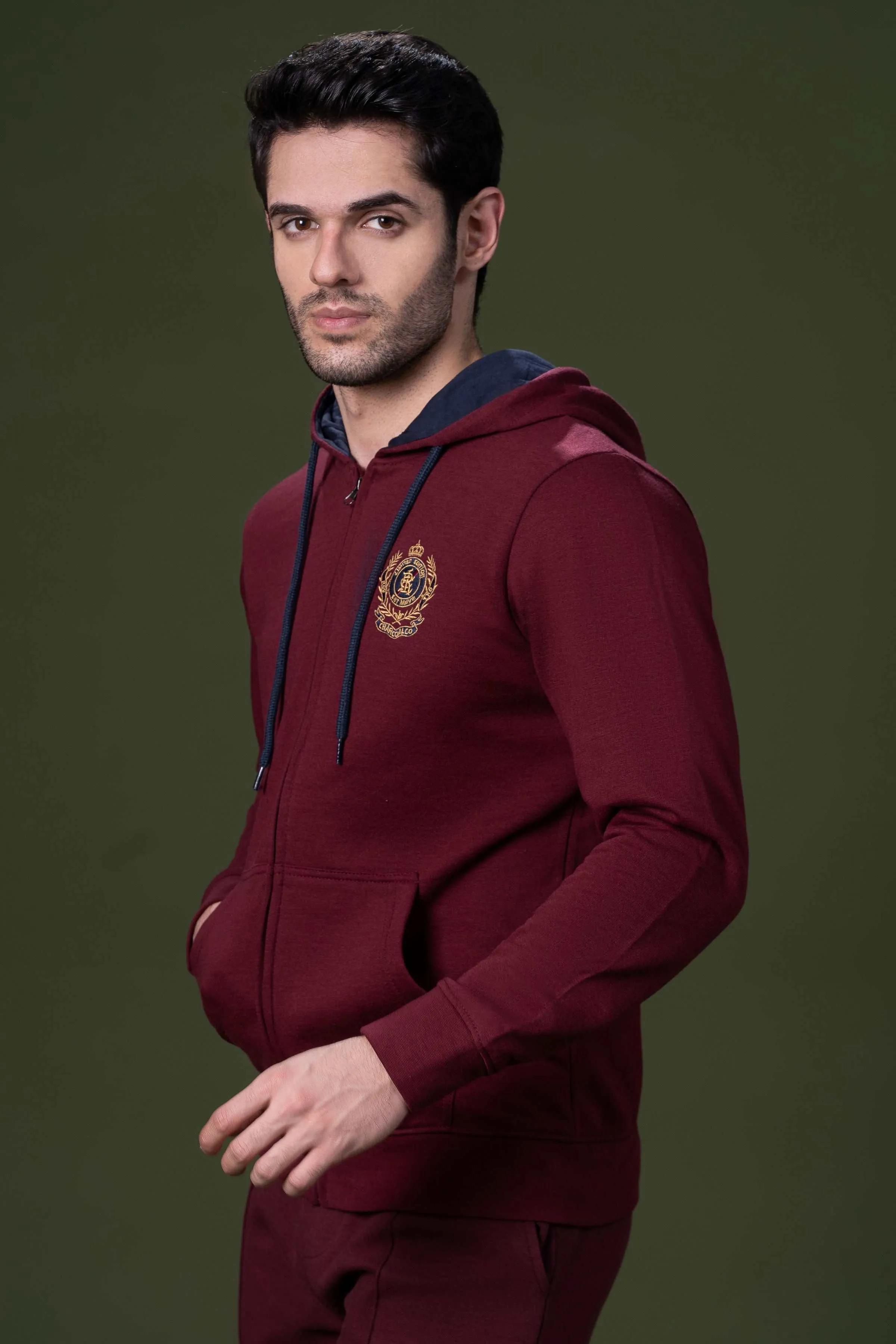 ZIPPER HOODIES MAROON